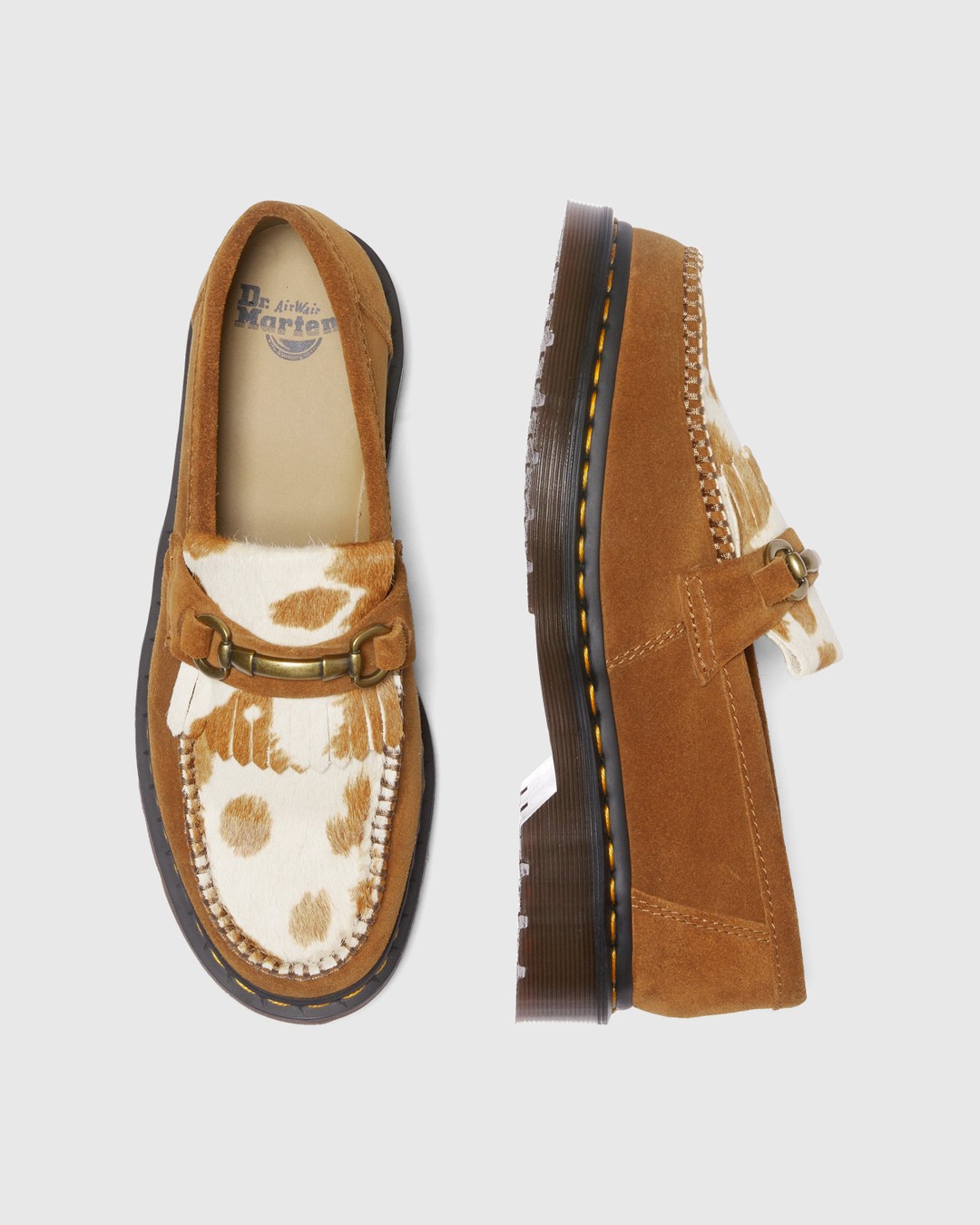 Dr. Martens – Adrian Snaffle Pecan Brown/Jersey Cow Print - Shoes - Brown - Image 4