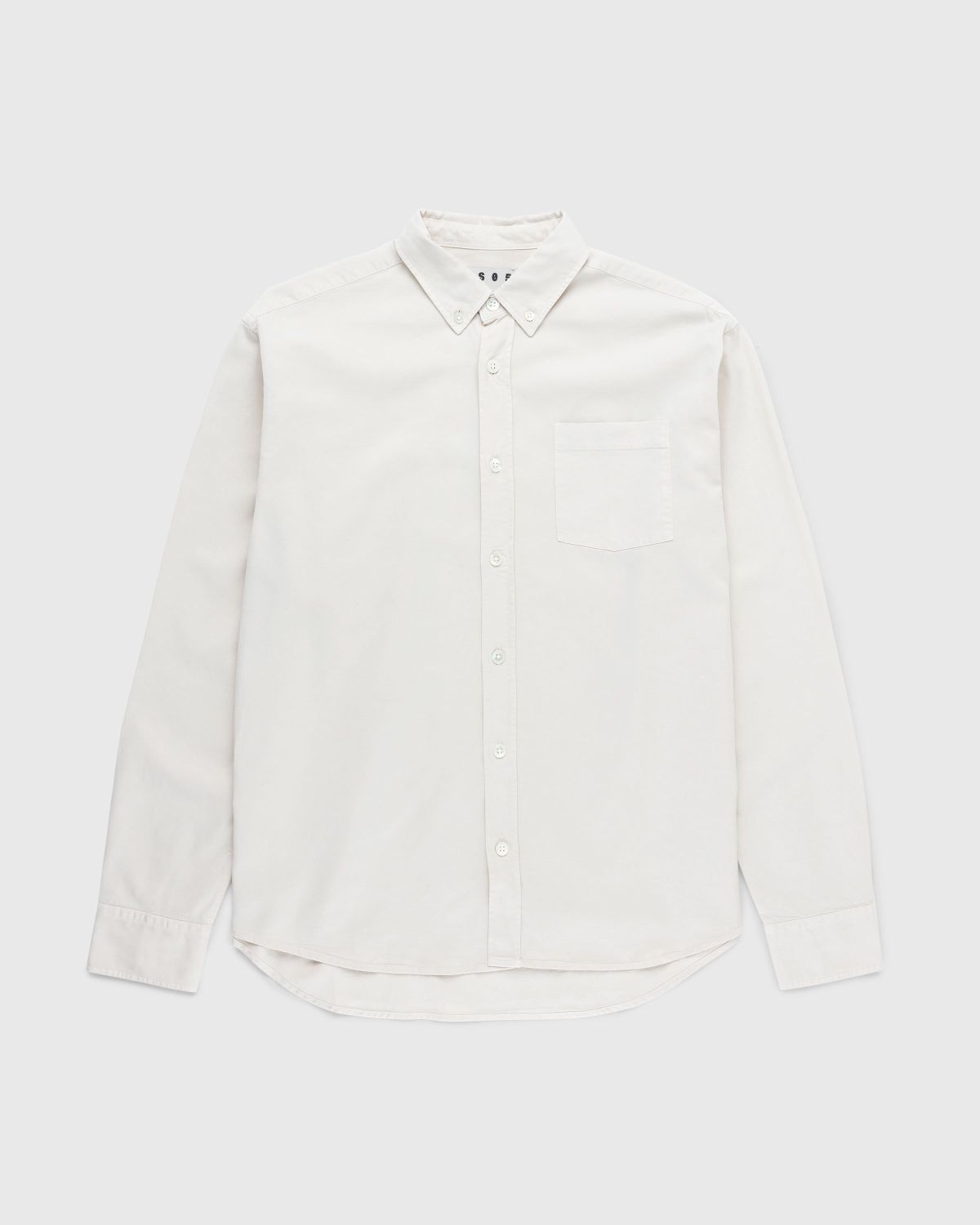Highsnobiety HS05 – Garment-Dyed Peach Long-Sleeve Shirt Grey - Shirts - Grey - Image 1