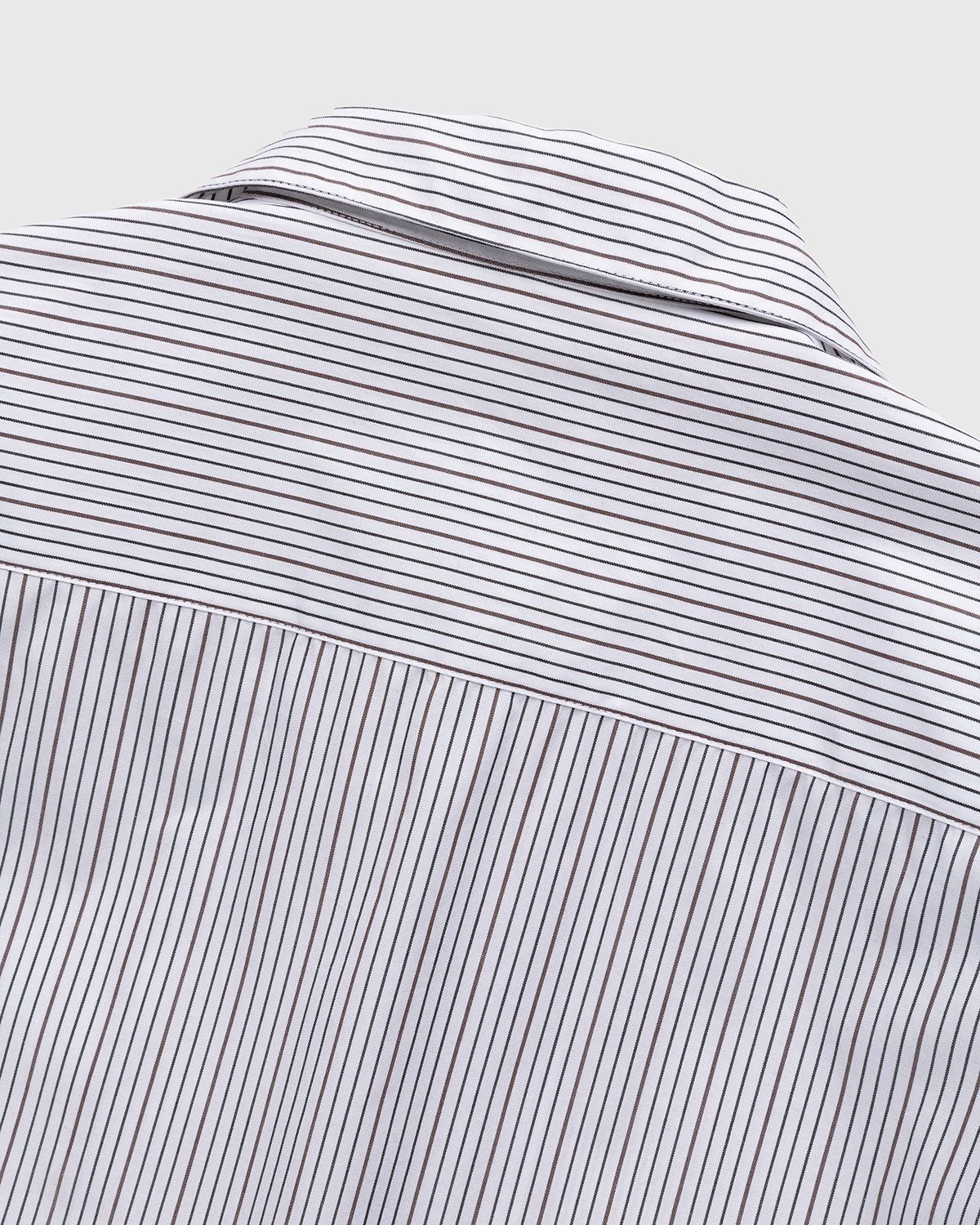 Highsnobiety – Striped Poplin Short-Sleeve Shirt White/Black - Shirts - White - Image 4