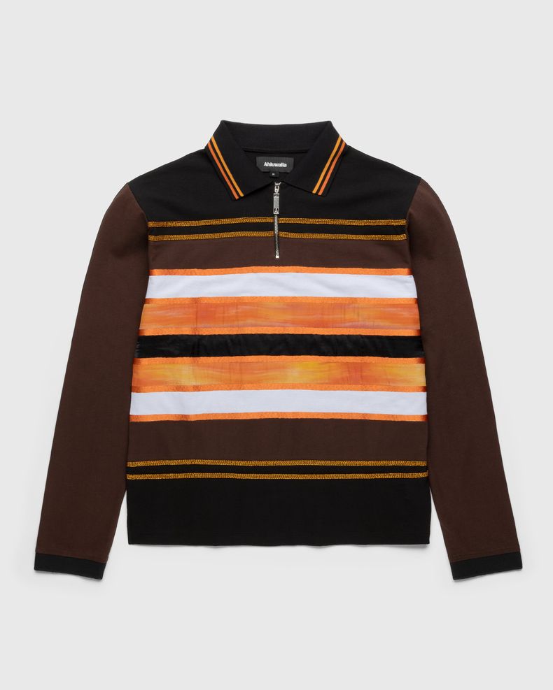 Ahluwalia – Mae Long-Sleeve Polo Brown