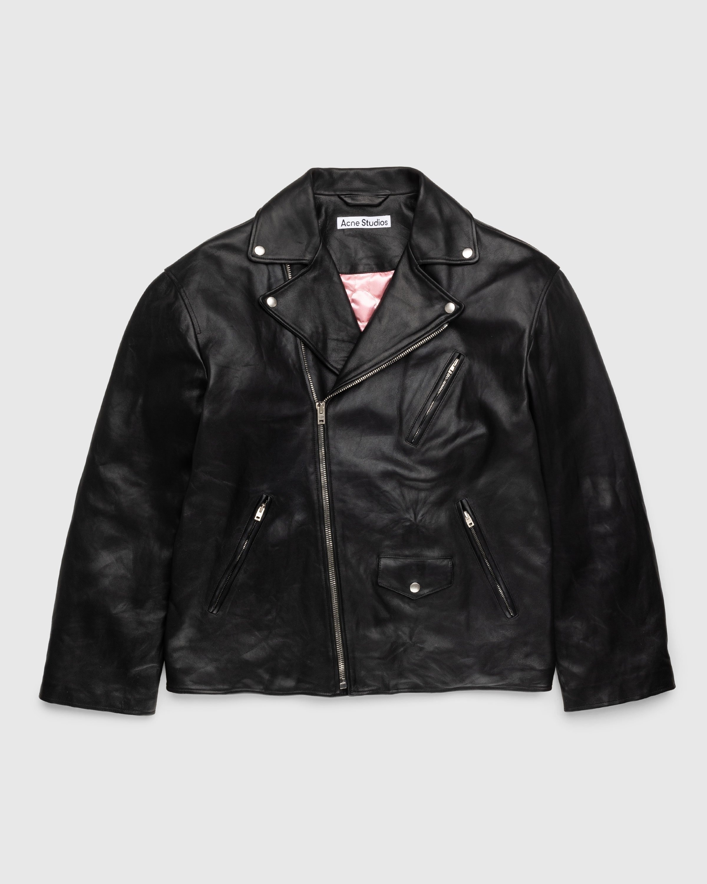 Acne Studios – Distressed Leather Jacket Black - Leather Jackets - Black - Image 1