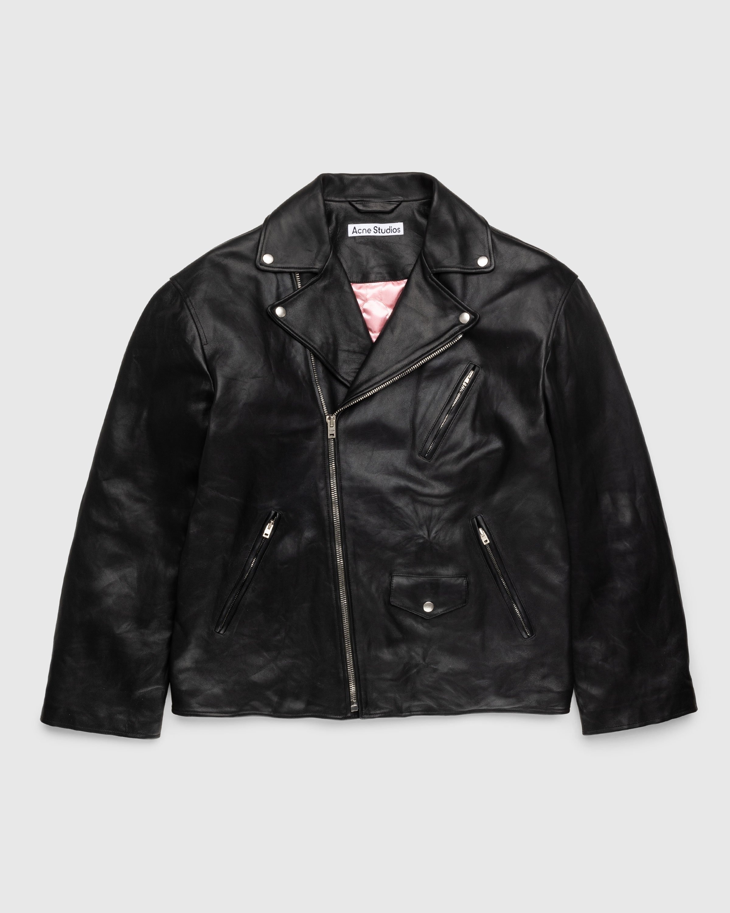 Acne studios leather biker jacket online