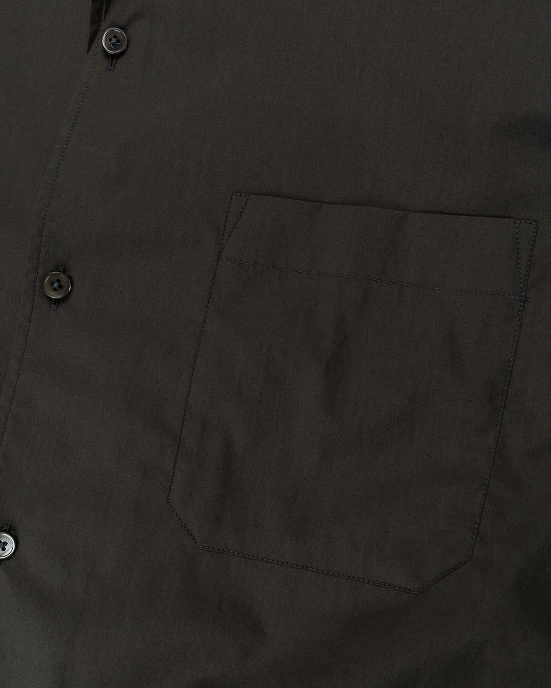 Lemaire – Convertible Collar Long Sleeve Shirt Espresso - Shirts - Brown - Image 5