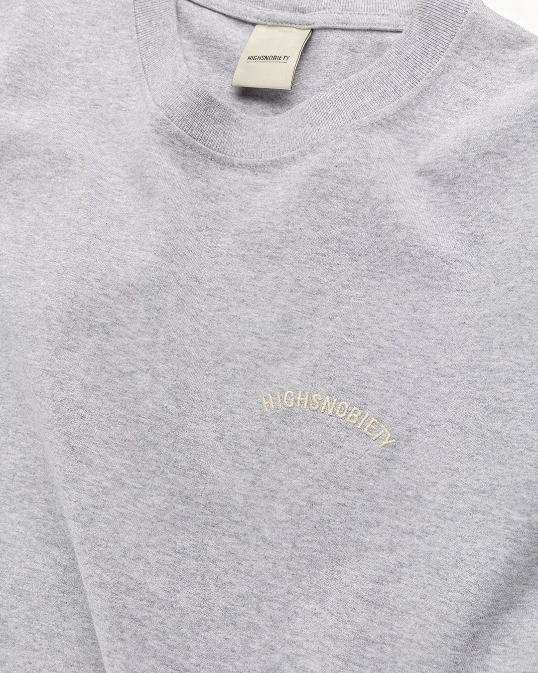 Highsnobiety – Heavy Logo Staples T-Shirt Heather Grey - Tops - Grey - Image 4
