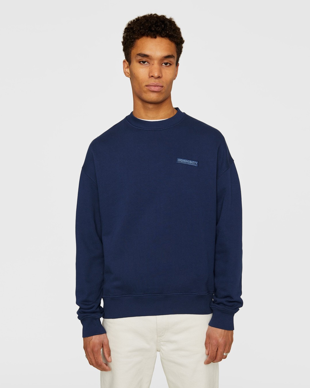 Highsnobiety – Staples Sweatshirt Navy - Sweatshirts - Blue - Image 2