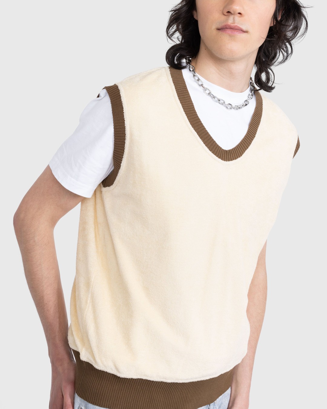 RANRA – Mistur Sweater Vest Beige - Men Tops - Beige - Image 4