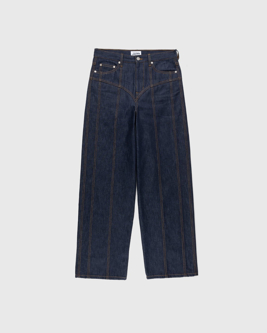 Jean Paul Gaultier – Raw Low-Rise Jeans Indigo - Pants - Blue - Image 1
