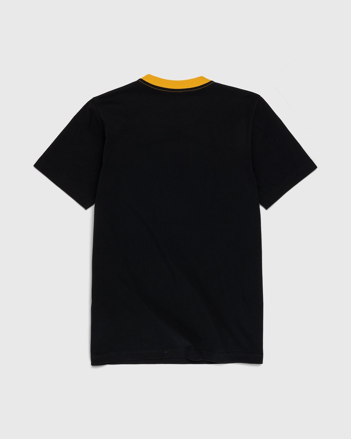Marni – Stripe Logo Bio Jersey T-Shirt Black/Gold - Tops - Yellow - Image 2