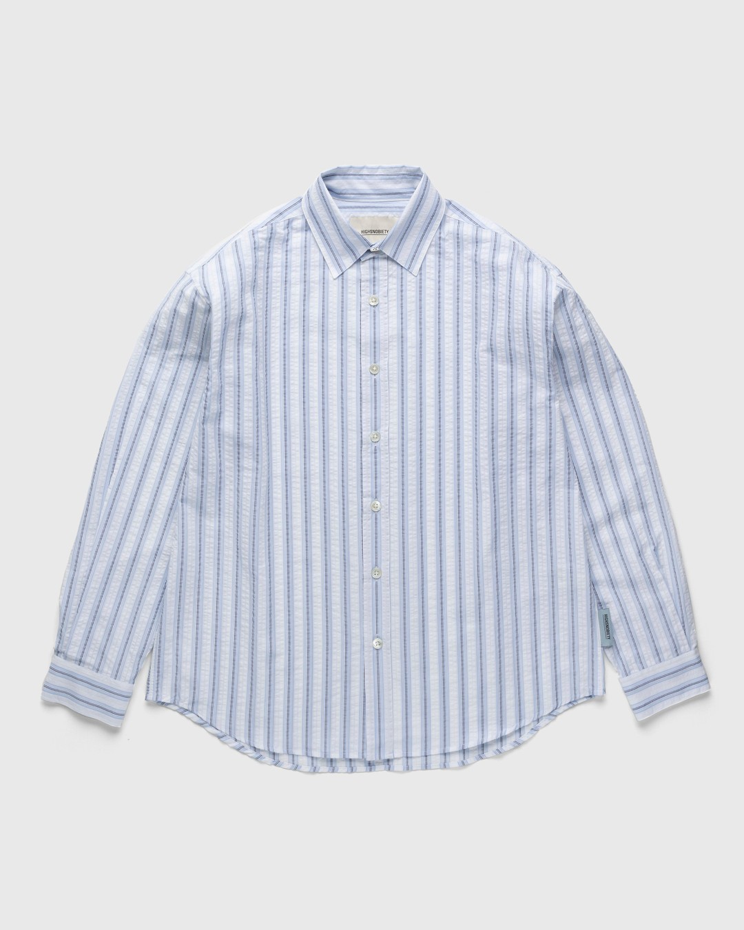 Highsnobiety – Ripple Stripe LS Shirt - Shirts - White - Image 1