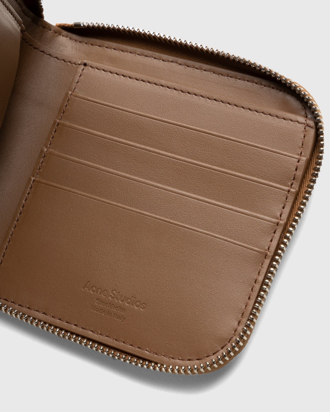 Acne Studios – Leather Zip Wallet Brown - Wallets - Brown - Image 5