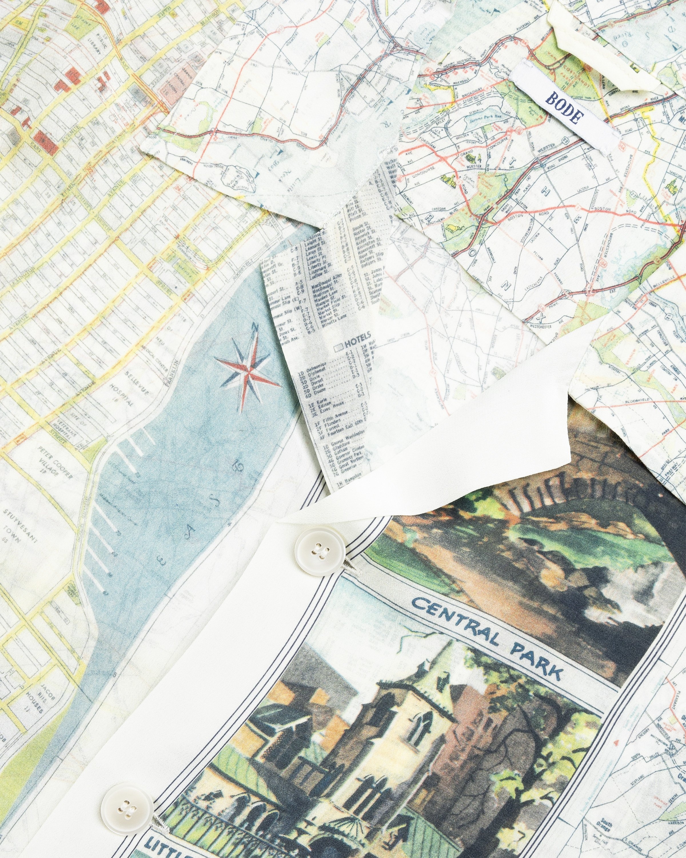 Bode – New York City Map Short-Sleeve Shirt Multi - Shirts - Multi - Image 6