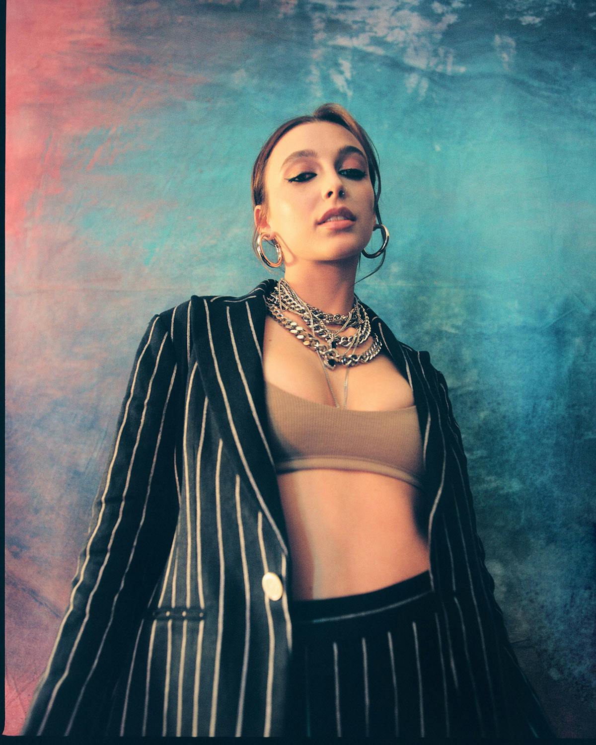 Suit RALPH LAUREN Shirt JOAH BROWN Necklaces DALMATA Earrings JENNIFER FISHER