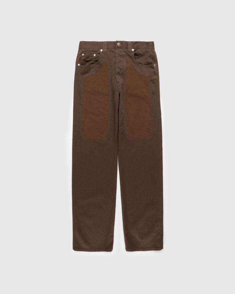 Panelled Straight-Leg Jeans Brown