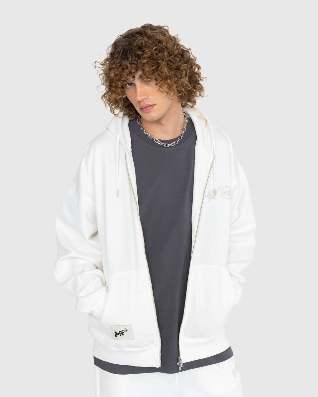 BAPE x Highsnobiety – Heavy Washed Zip Hoodie Ivory - Sweats - Beige - Image 2