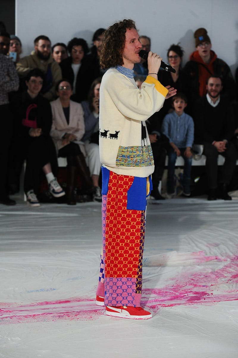 Colm Dillane walks the runway during the KidSuper Menswear Fall/Winter 2020-2021 in Paris