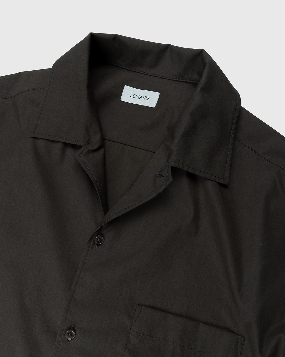 Lemaire – Convertible Collar Long Sleeve Shirt Espresso - Longsleeve Shirts - Brown - Image 4