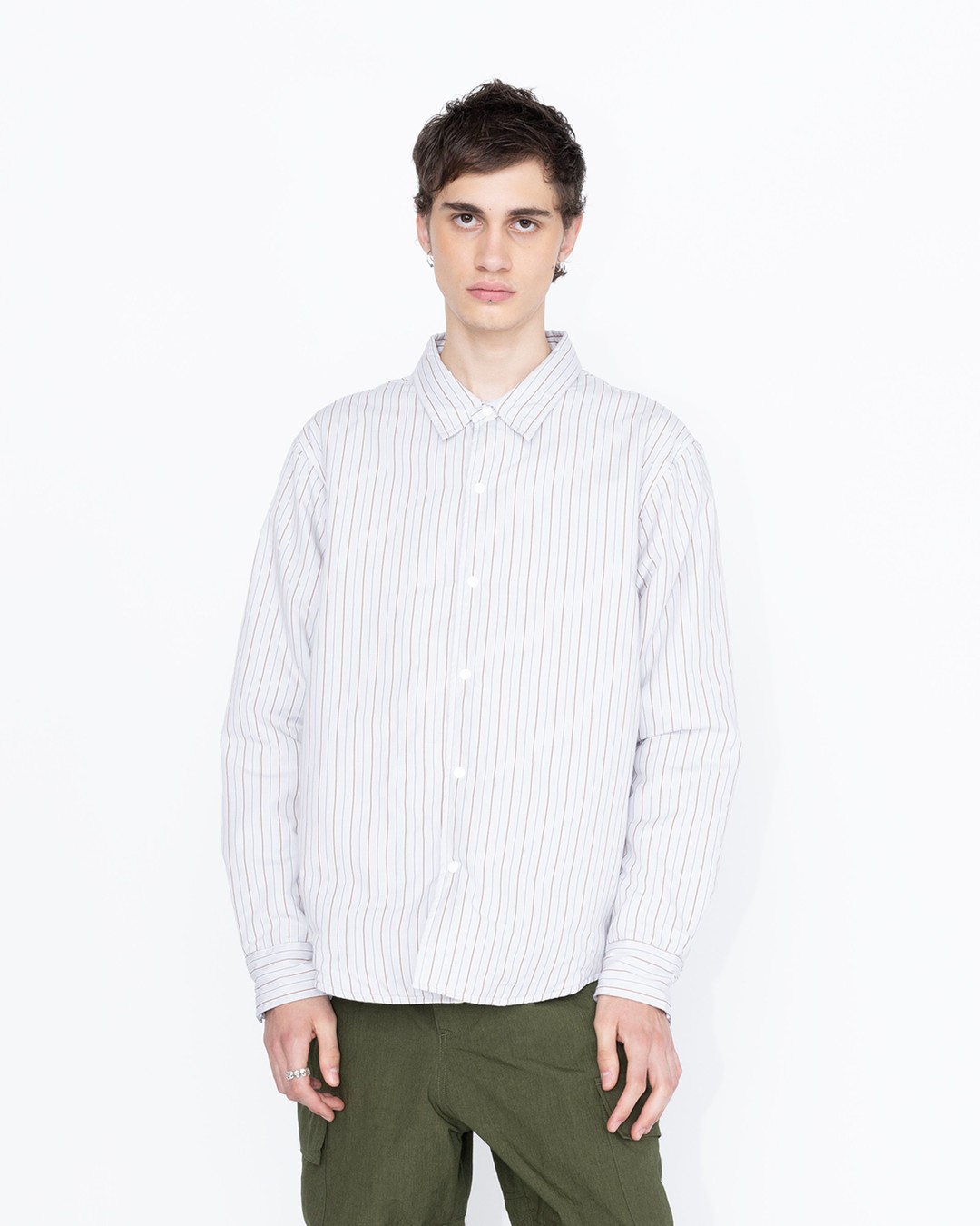 Highsnobiety HS05 – Insulated Shirt Jacket Striped - Outerwear - Beige - Image 5
