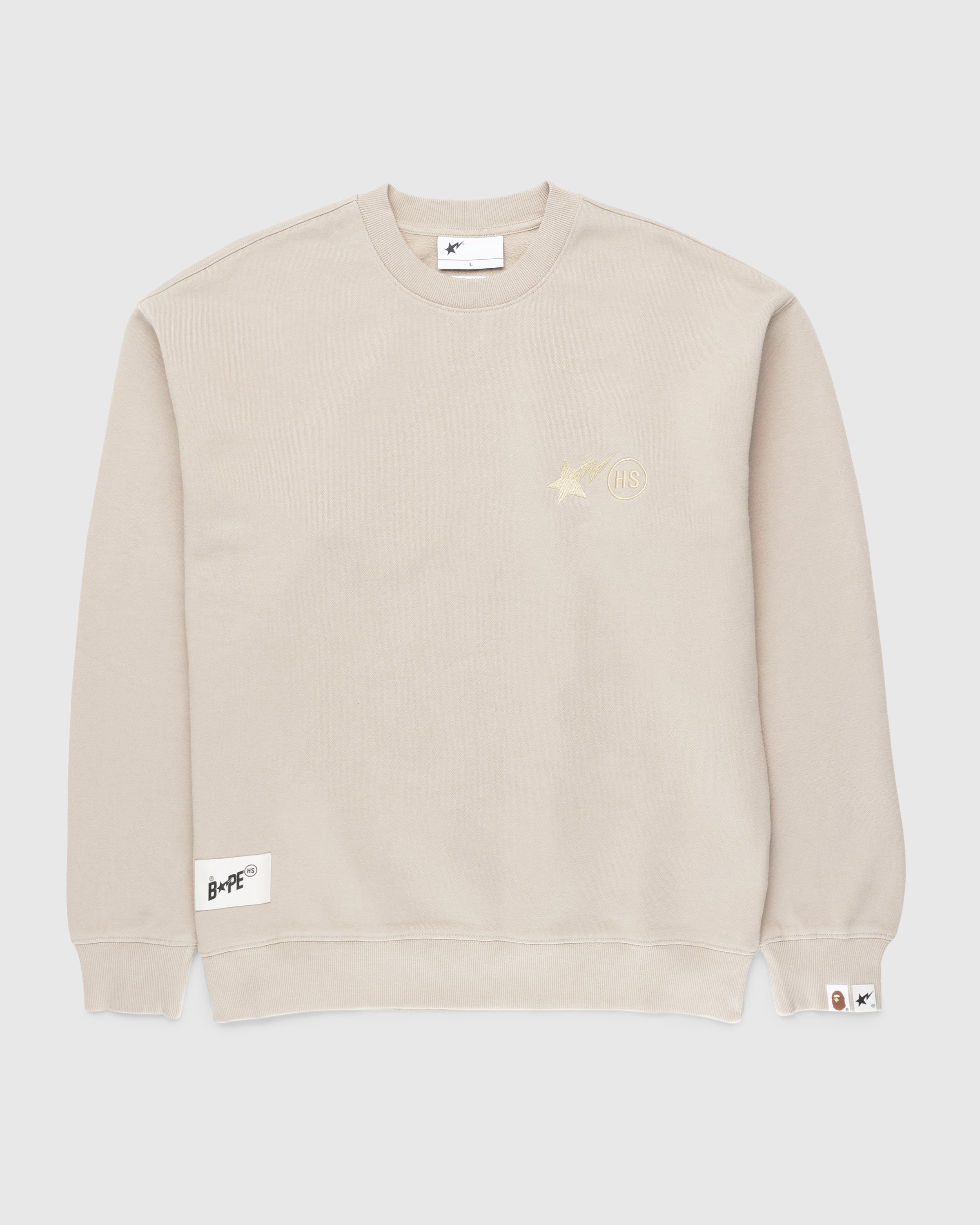 BAPE x Highsnobiety – Heavy Washed Crewneck Beige - Sweats - Beige - Image 1
