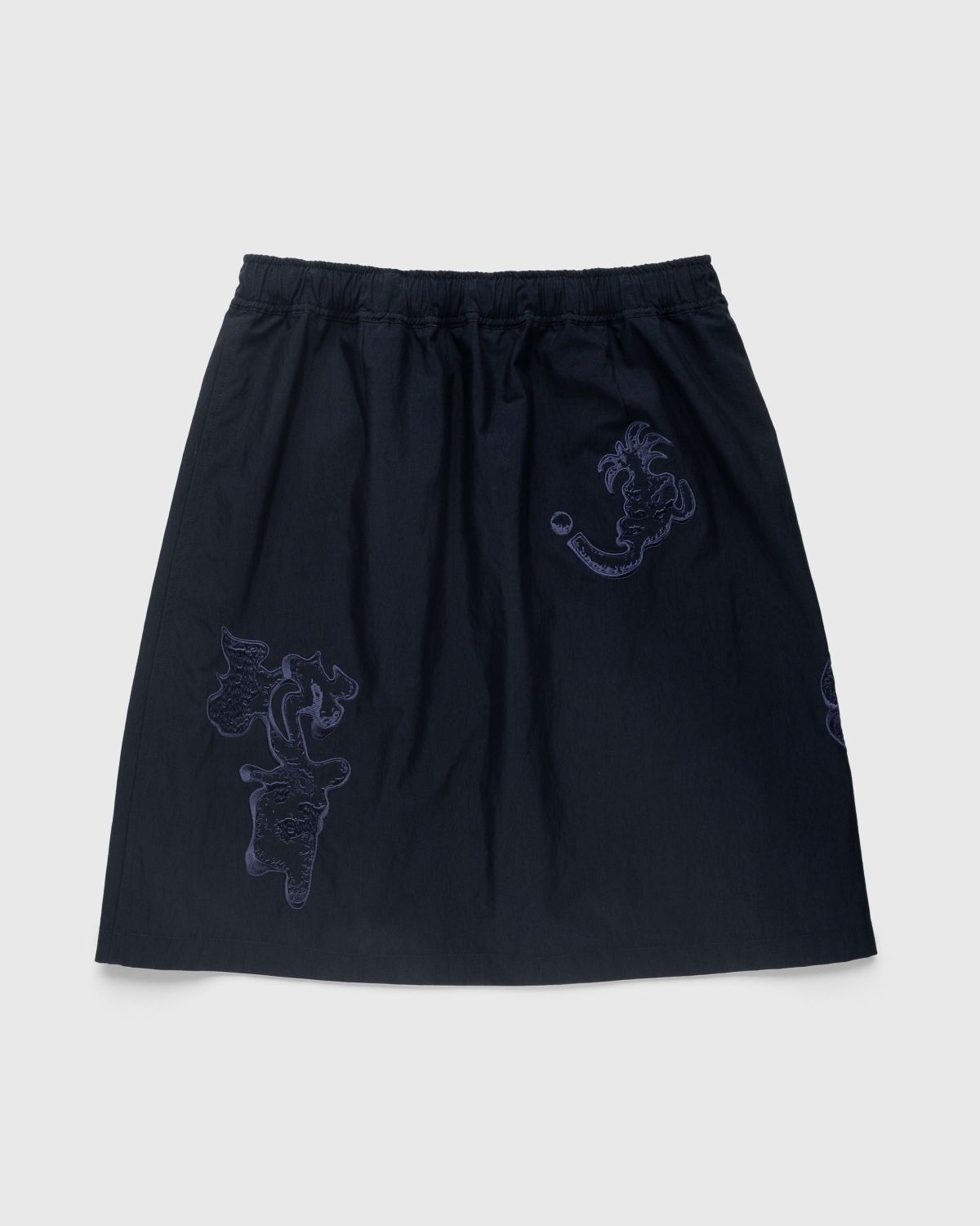 NTS x Highsnobiety – Brushed Nylon Skirt Navy - Skirts - Black - Image 2