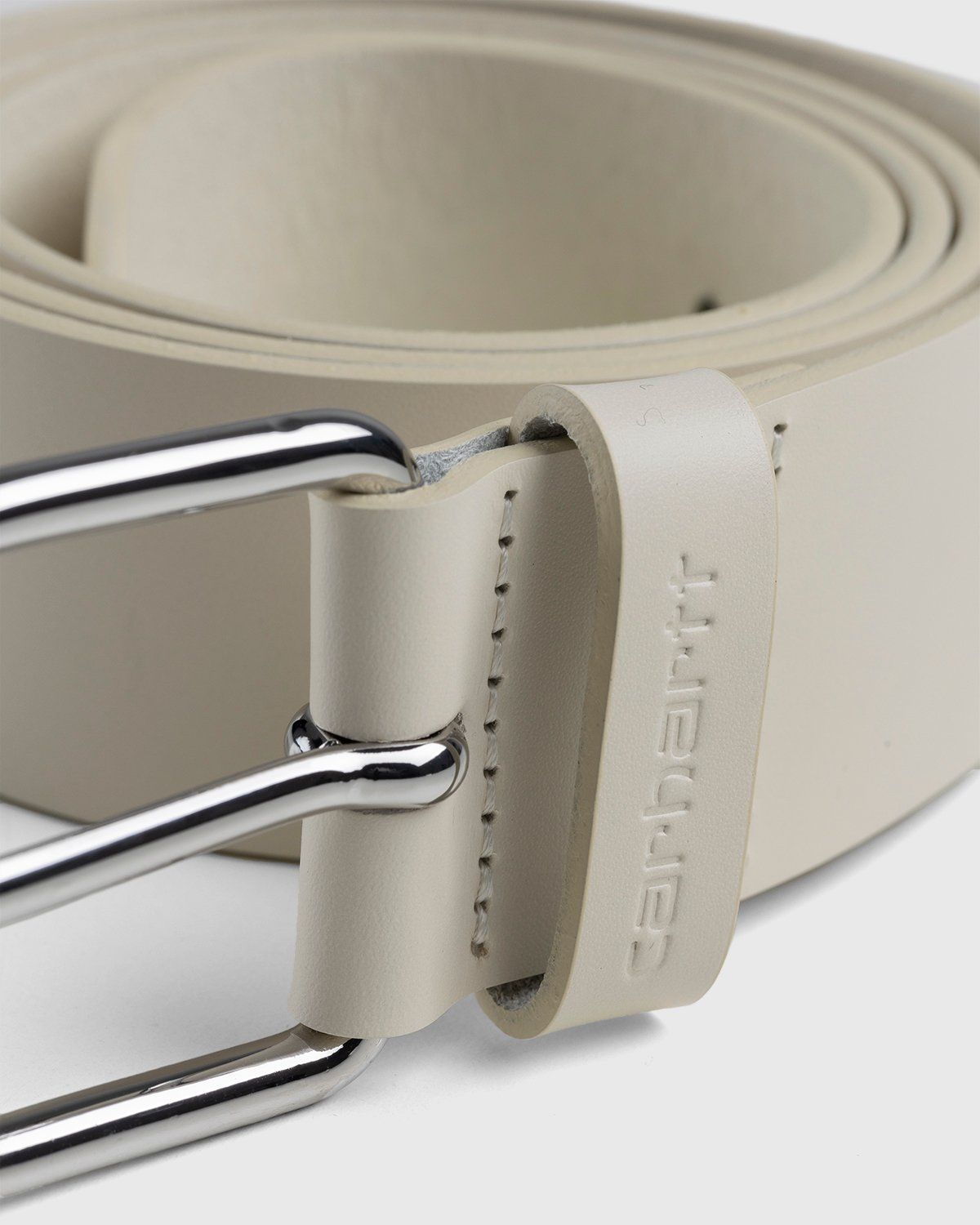 Carhartt WIP – Script Leather Belt Natural Silver - Belts - Silver - Image 2