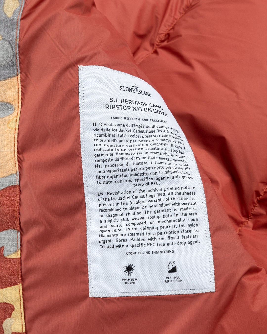 Stone Island – Heritage Camo Ripstop Nylon Down Jacket Orange - Outerwear - Orange - Image 7