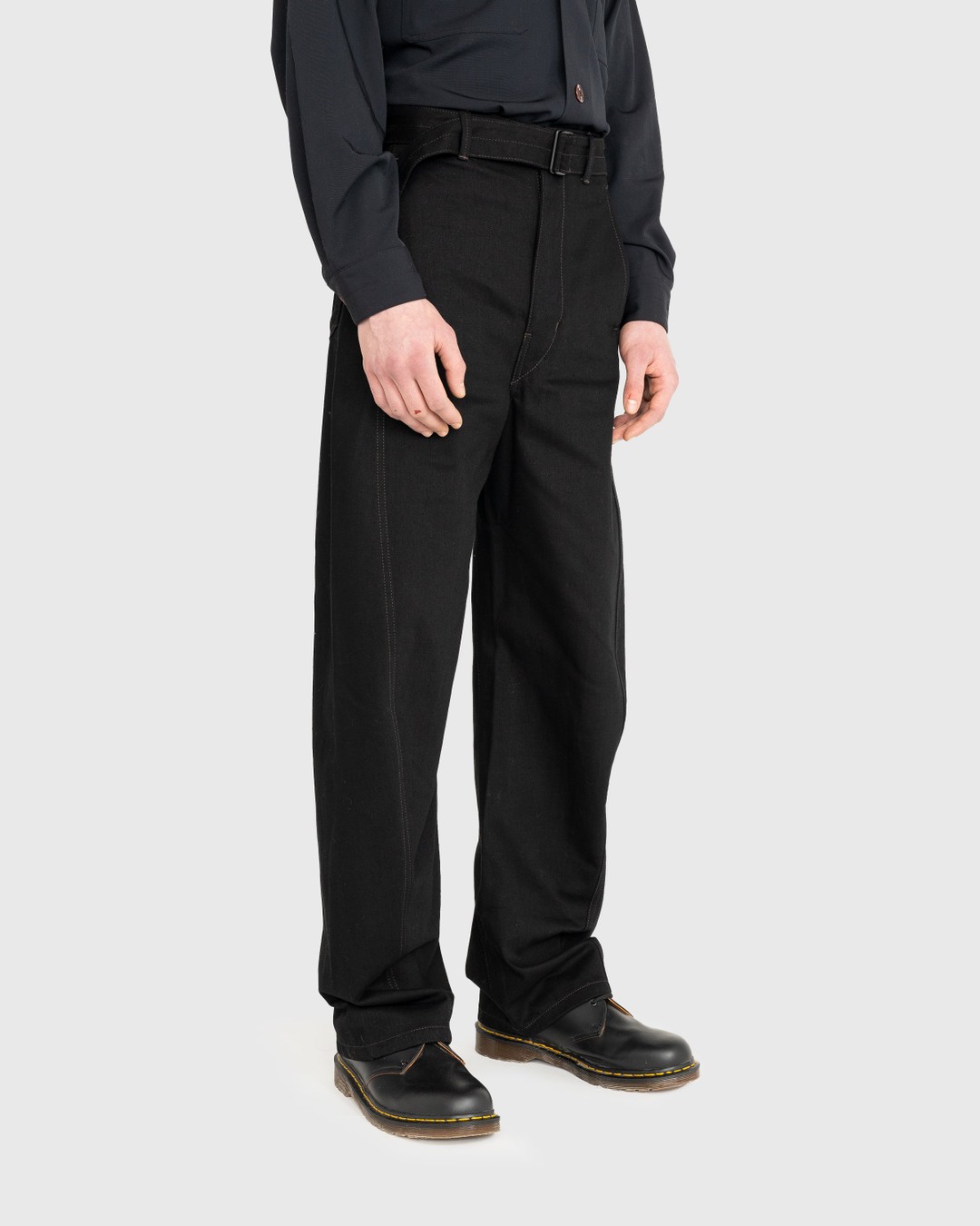 Lemaire – Twisted Belted Pants Black - Pants - Black - Image 4
