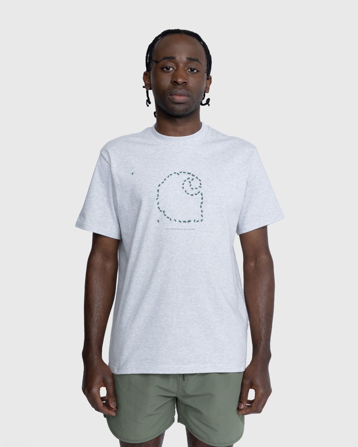 Carhartt WIP – Stomping Grounds T-Shirt Ash Heather/Dollar Green - Tops - Black - Image 2