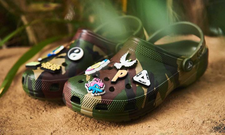 palace crocs camouflage camo collab colorway release date info price buy resale web store jibbitz skateboards
