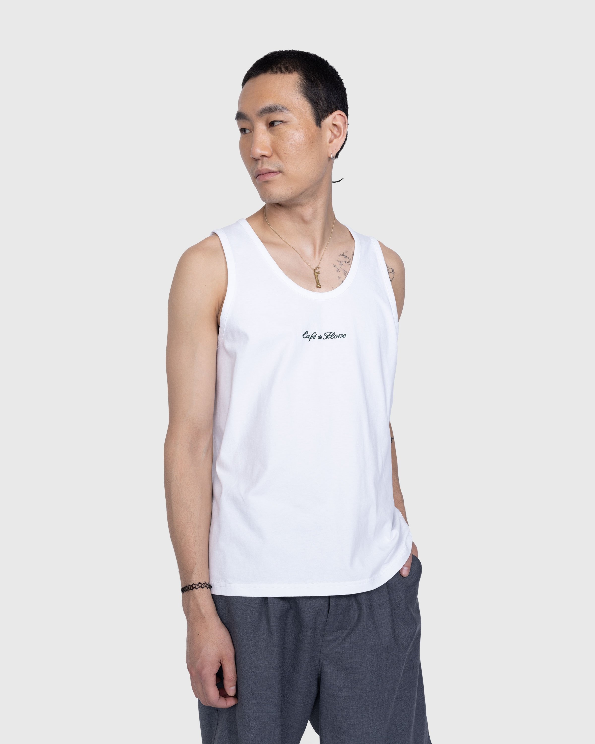 Café de Flore x Highsnobiety – Tank Top White - Tank Tops - White - Image 3