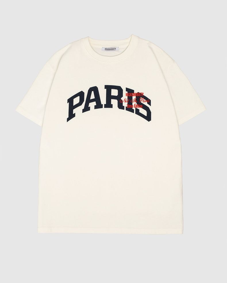 Highsnobiety – Not In Paris College Logo T-Shirt White