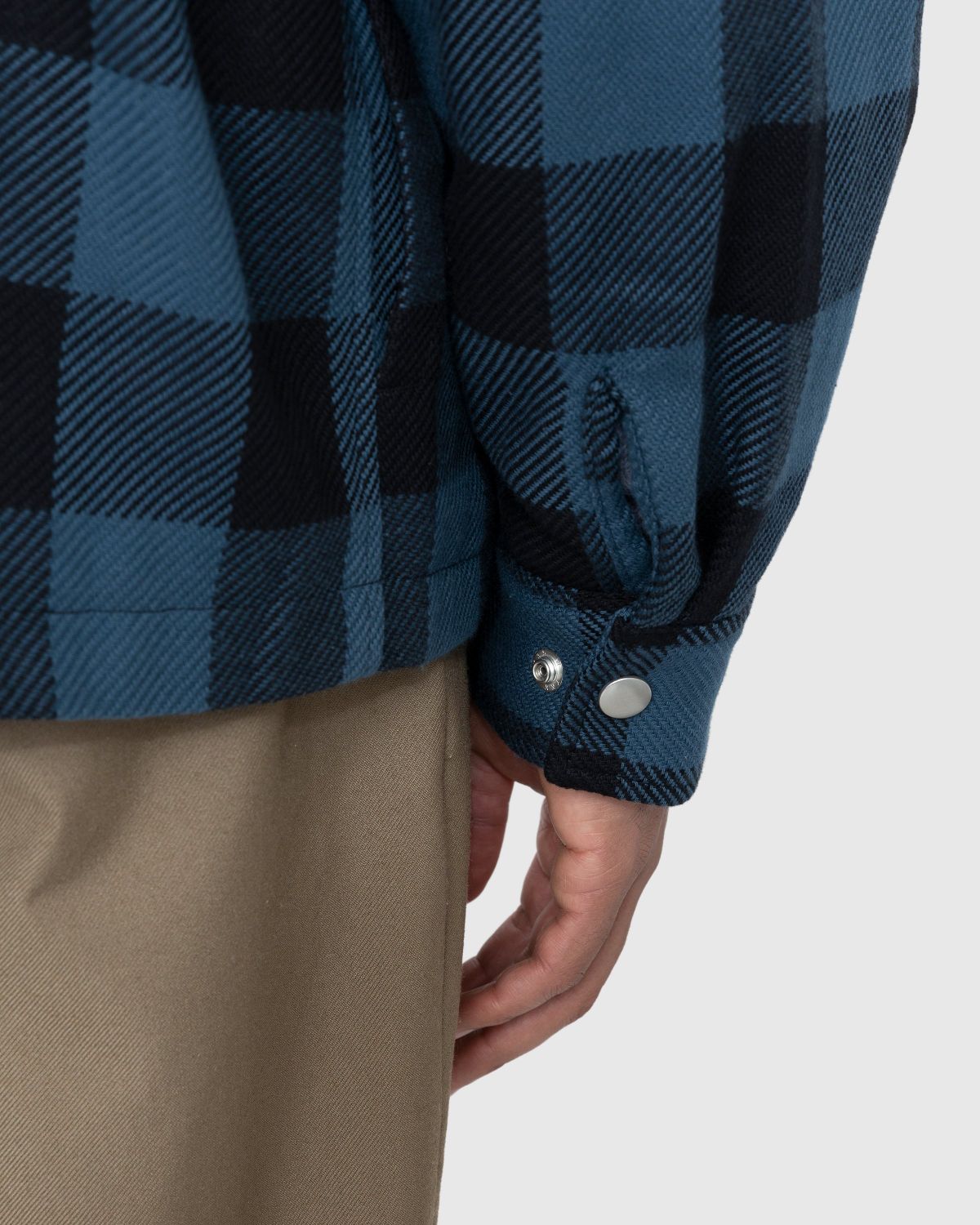 Highsnobiety – Buffalo Check Zip Shirt Navy - Shirts - Blue - Image 3