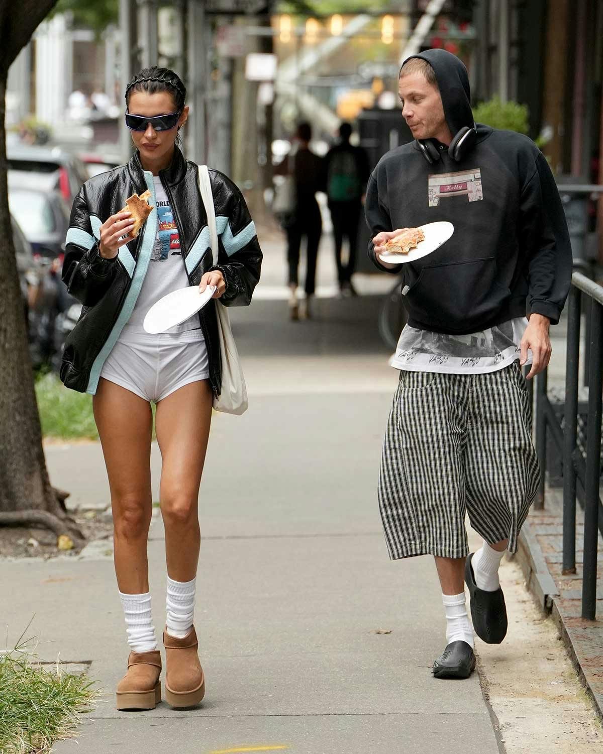 Confine surplus while Bella Hadid's Platform UGG Boots, Tighty-Whitey Underwear Outfit