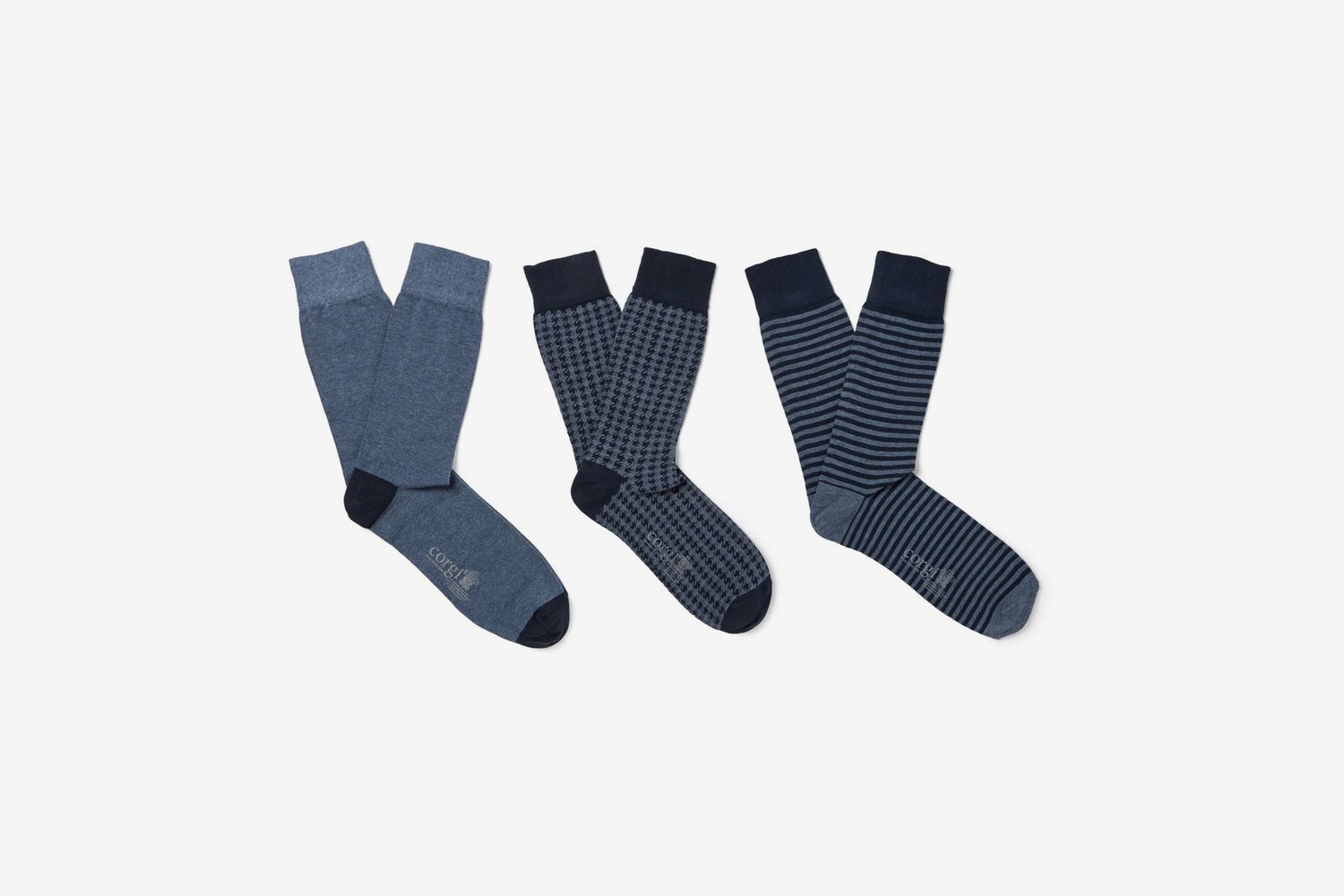 Corgi Three-Pack Patterned Cotton-Blend Socks