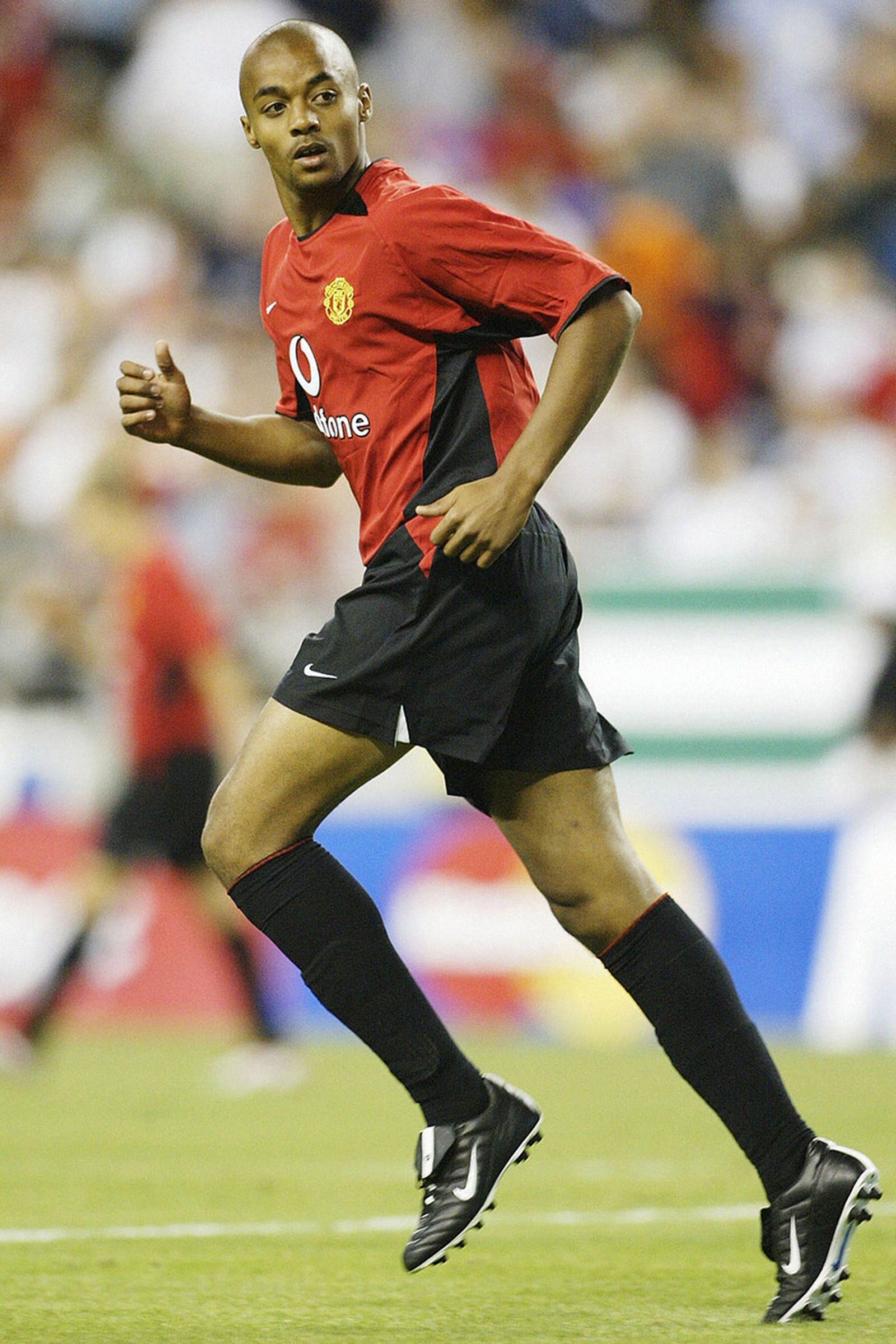  David Bellion of Manchester United in action during the Champions World Series game between Manchester United and Celtic on July 23, 2003 .