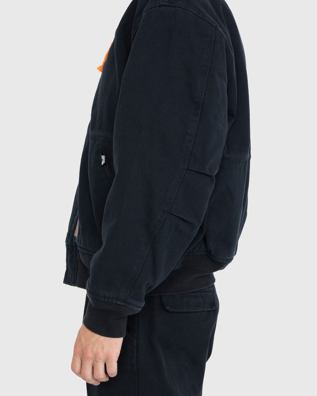 Acne Studios – Organic Cotton Bomber Jacket Black - Outerwear - Black - Image 4