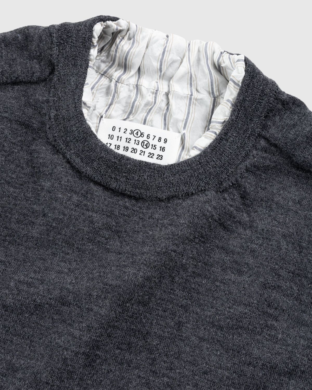 Maison Margiela – Distressed Crewneck Sweater Dark Grey - Knitwear - Grey - Image 5