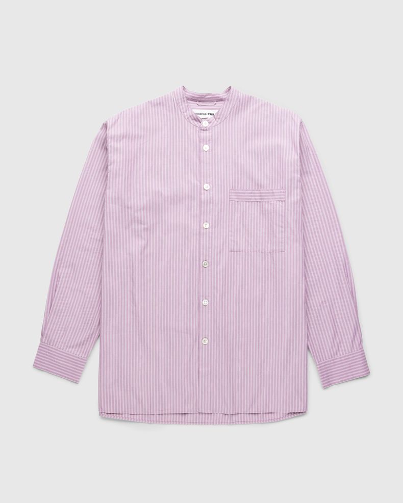 Poplin Pyjama Shirt Mauve Stripes