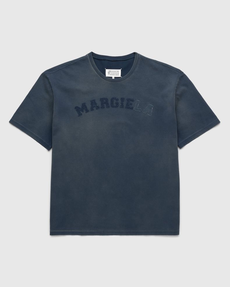 Maison Margiela – Heavy Jersey Logo T-Shirt Blue