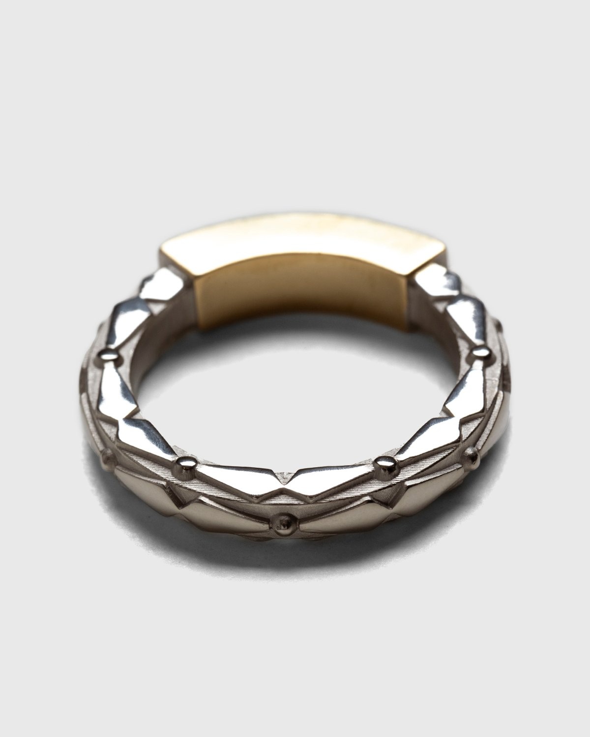 Maison Margiela – Two-Tone Embossed Ring Silver - Jewelry - Silver - Image 3