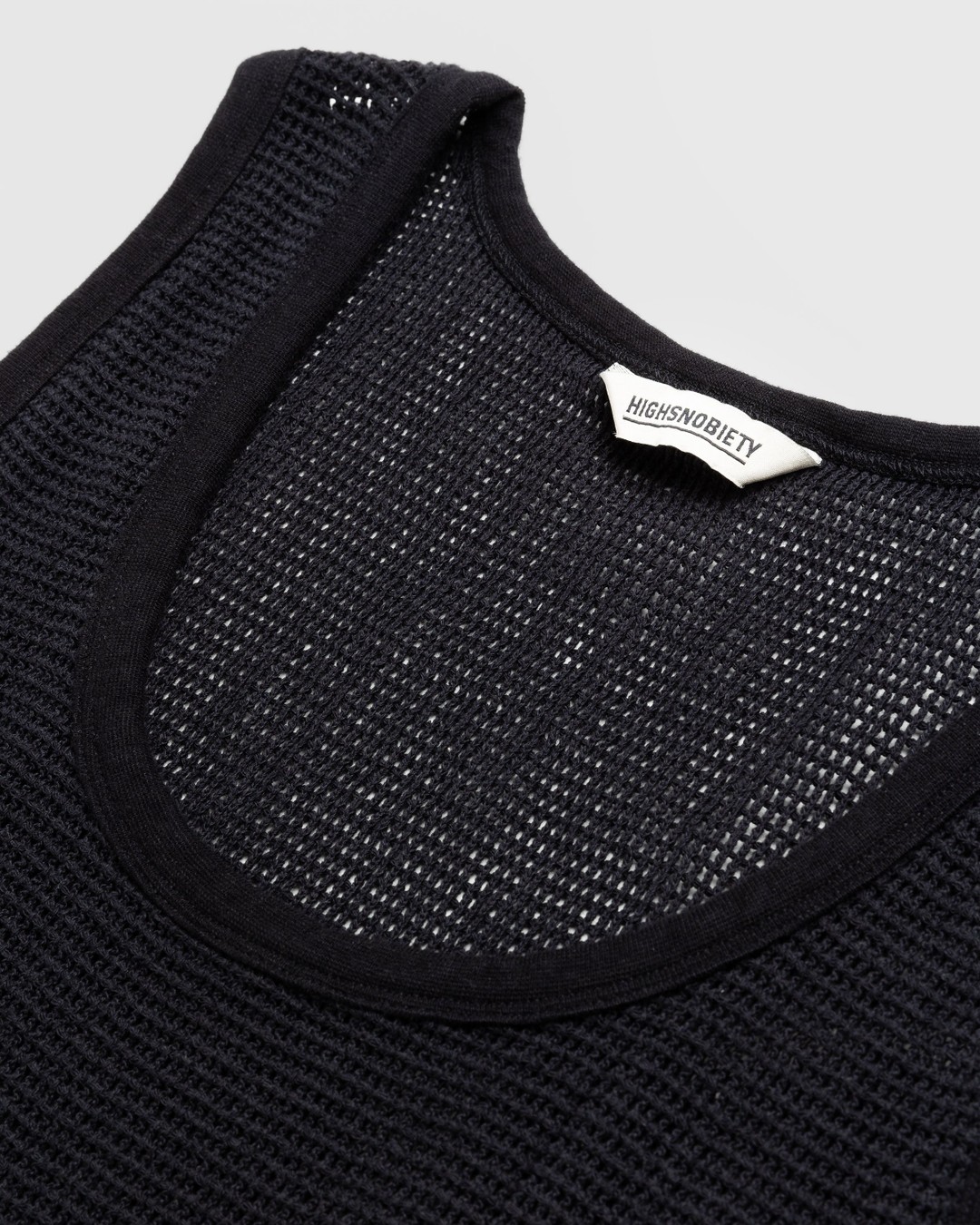 Highsnobiety – Cotton Mesh Knit Tank Top Black - Tops - Black - Image 6