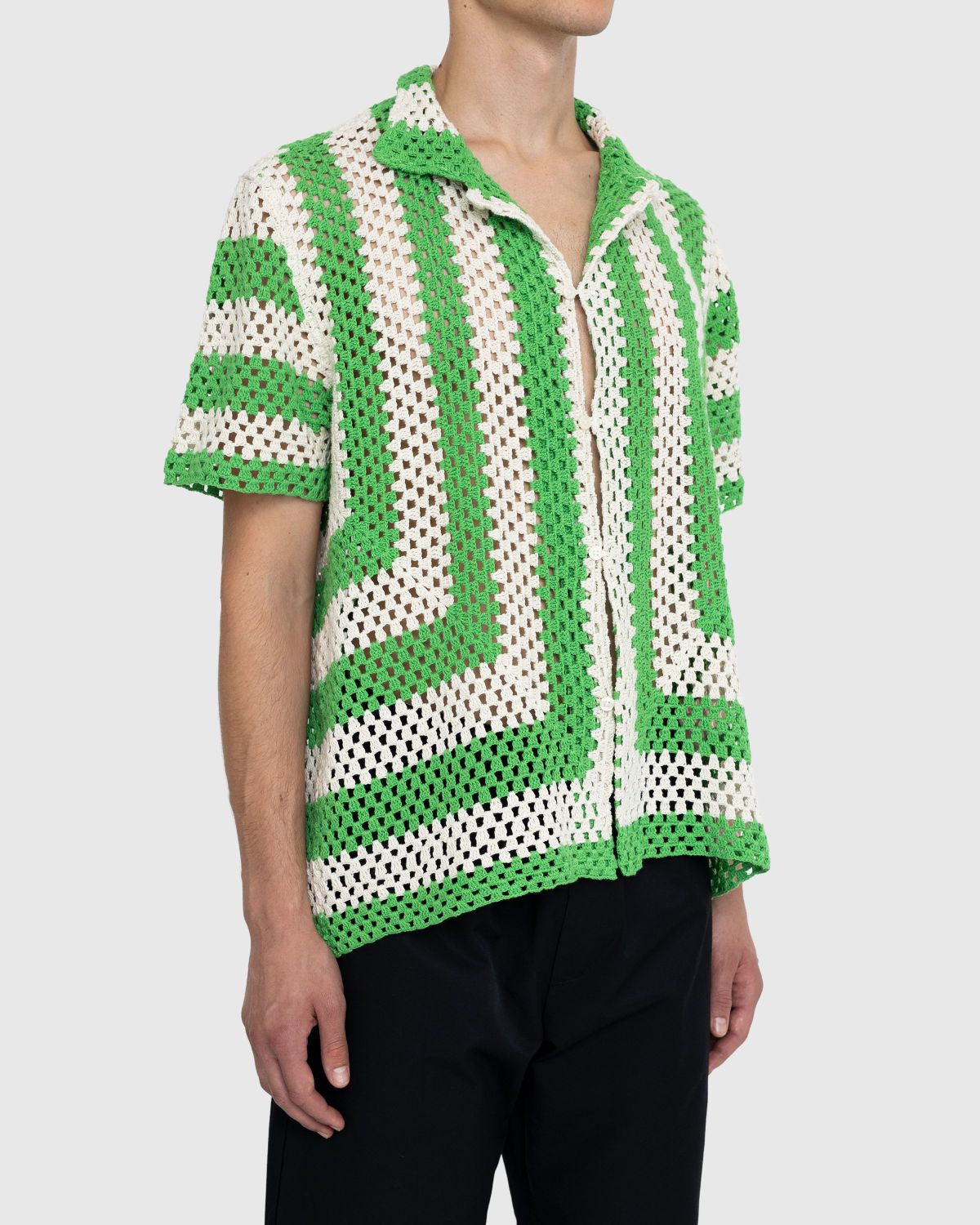 Bode – Crochet Shirt Green - Shirts - Green - Image 3