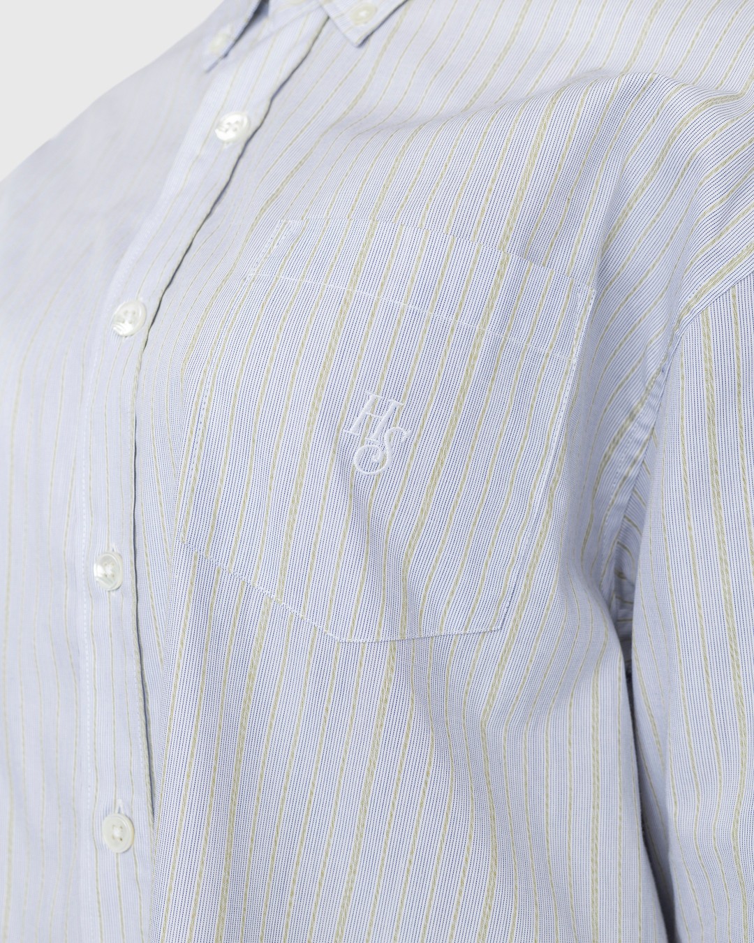 Highsnobiety – Striped Dress Shirt White/Blue - Shirts - Blue - Image 9