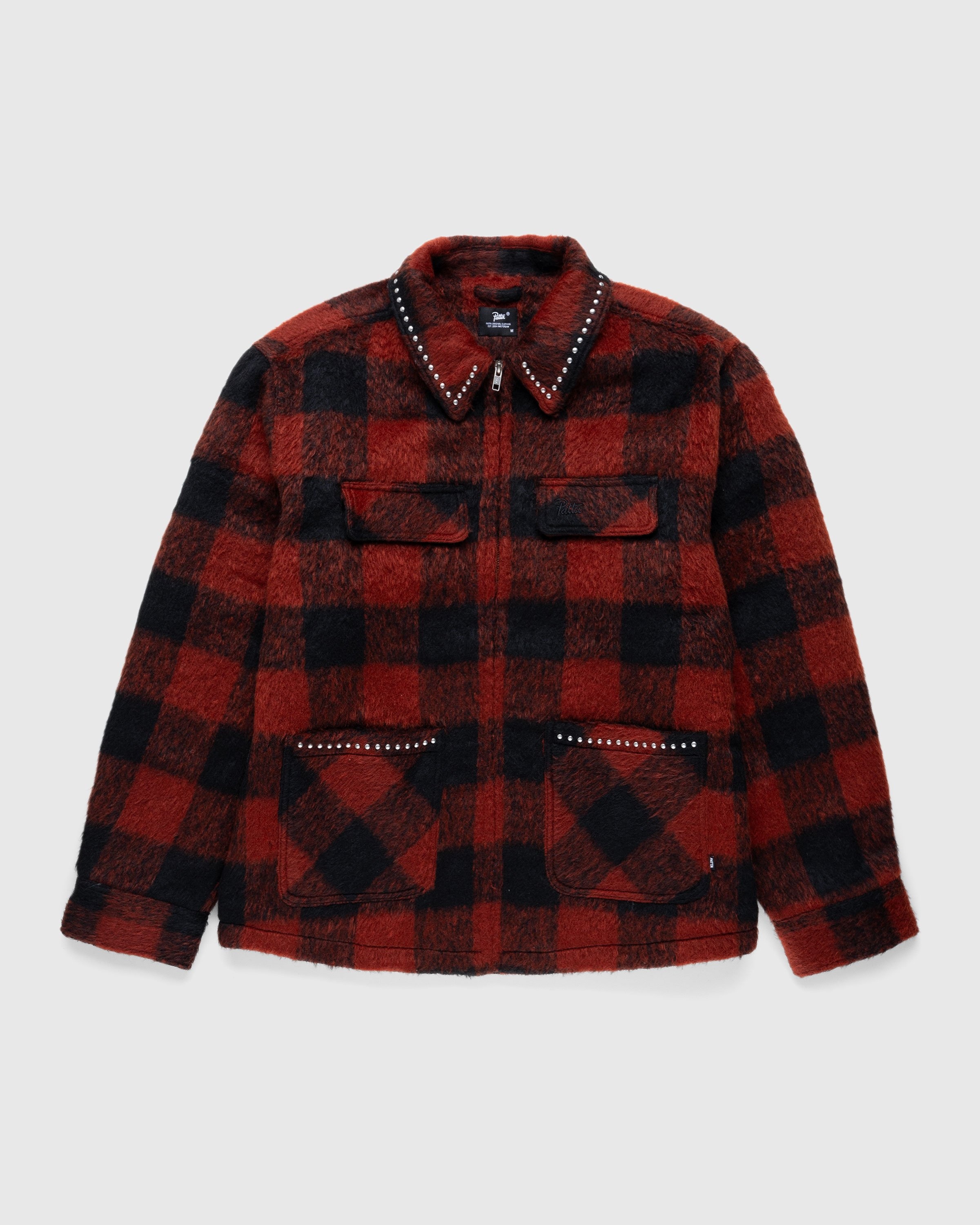 Patta CHECK CAR COAT Red Highsnobiety Shop