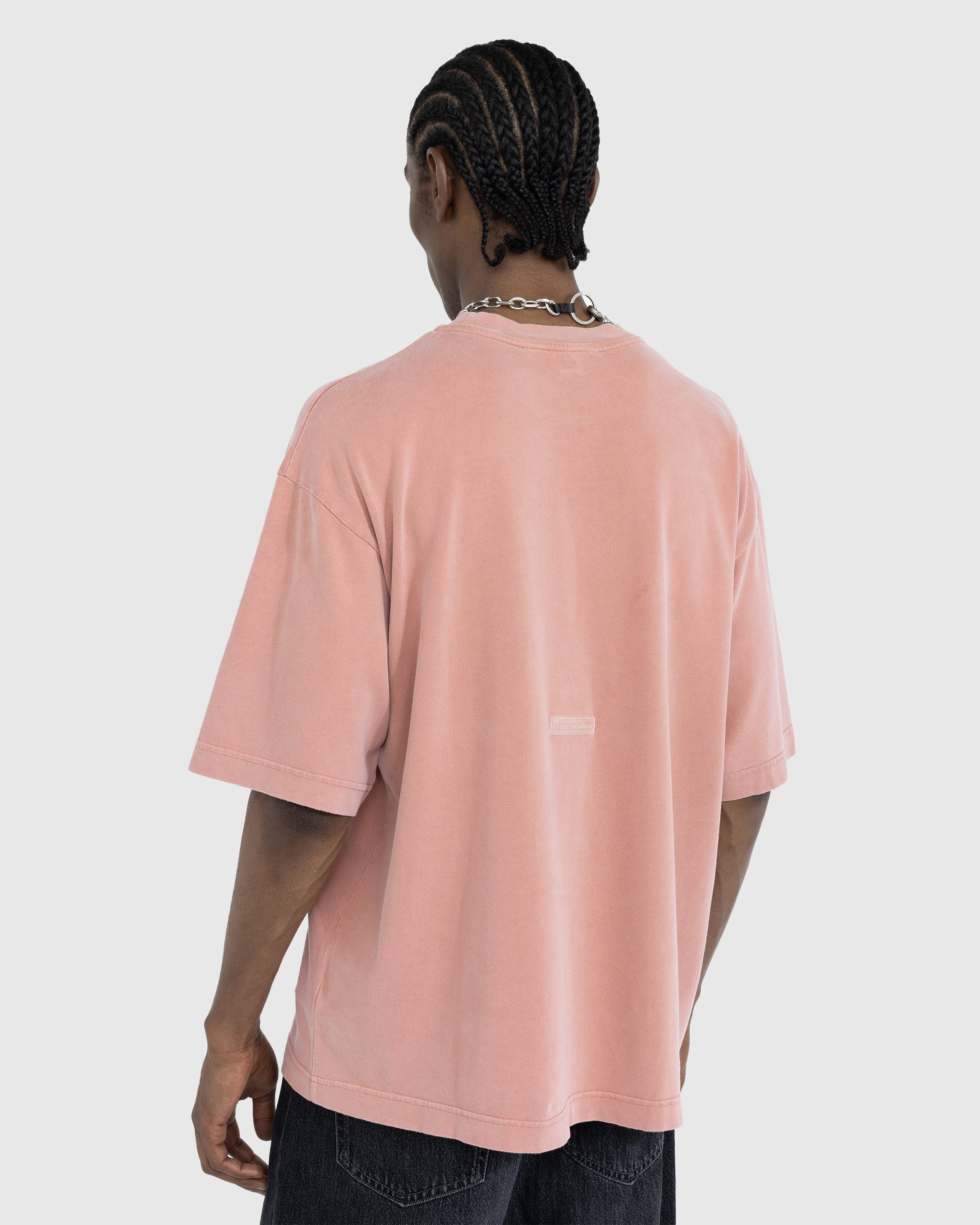 Acne Studios – Garment-Dyed T-Shirt Vintage Pink - Tops - Pink - Image 3
