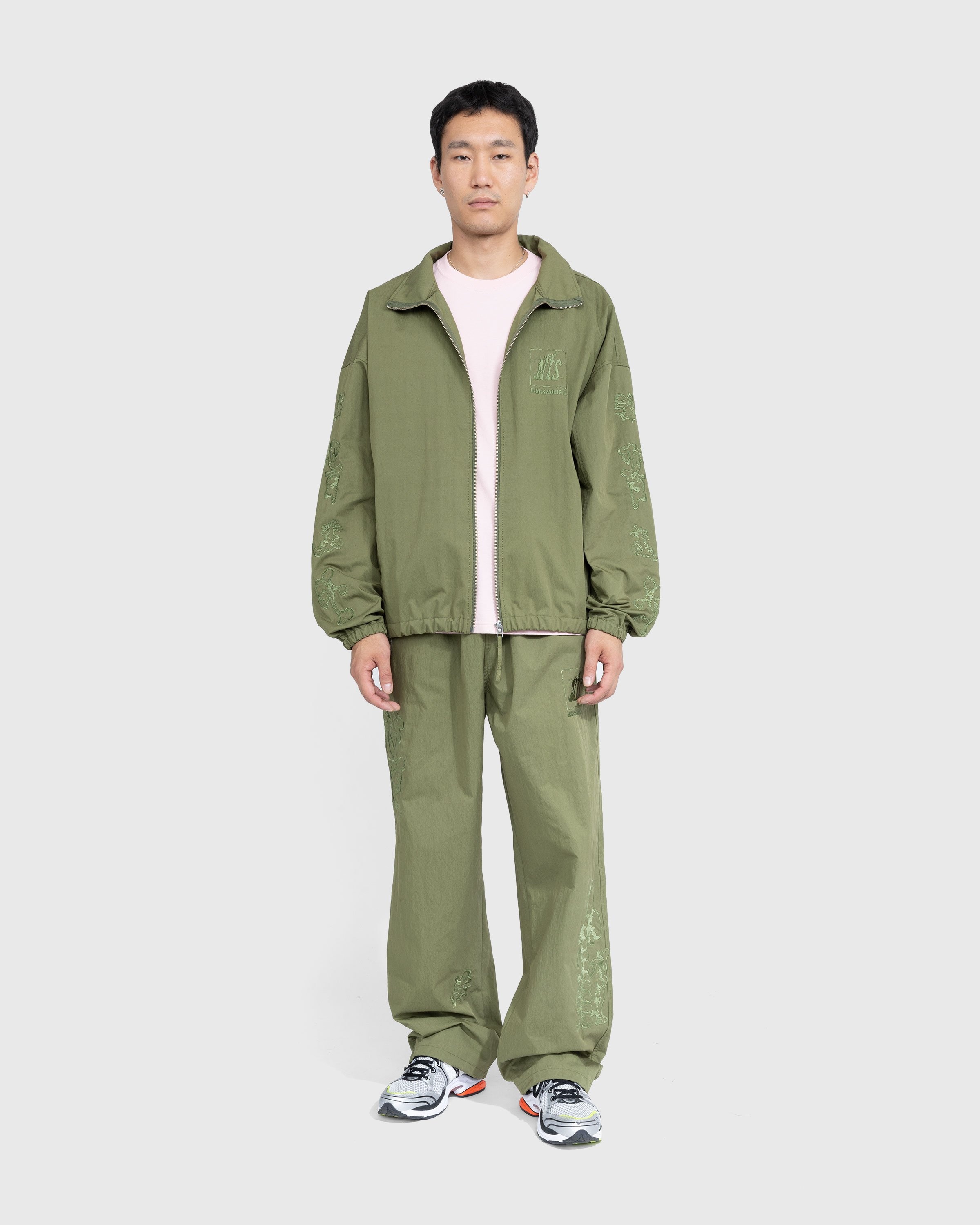 NTS x Highsnobiety – Brushed Nylon Track Jacket Green - Outerwear - Green - Image 4