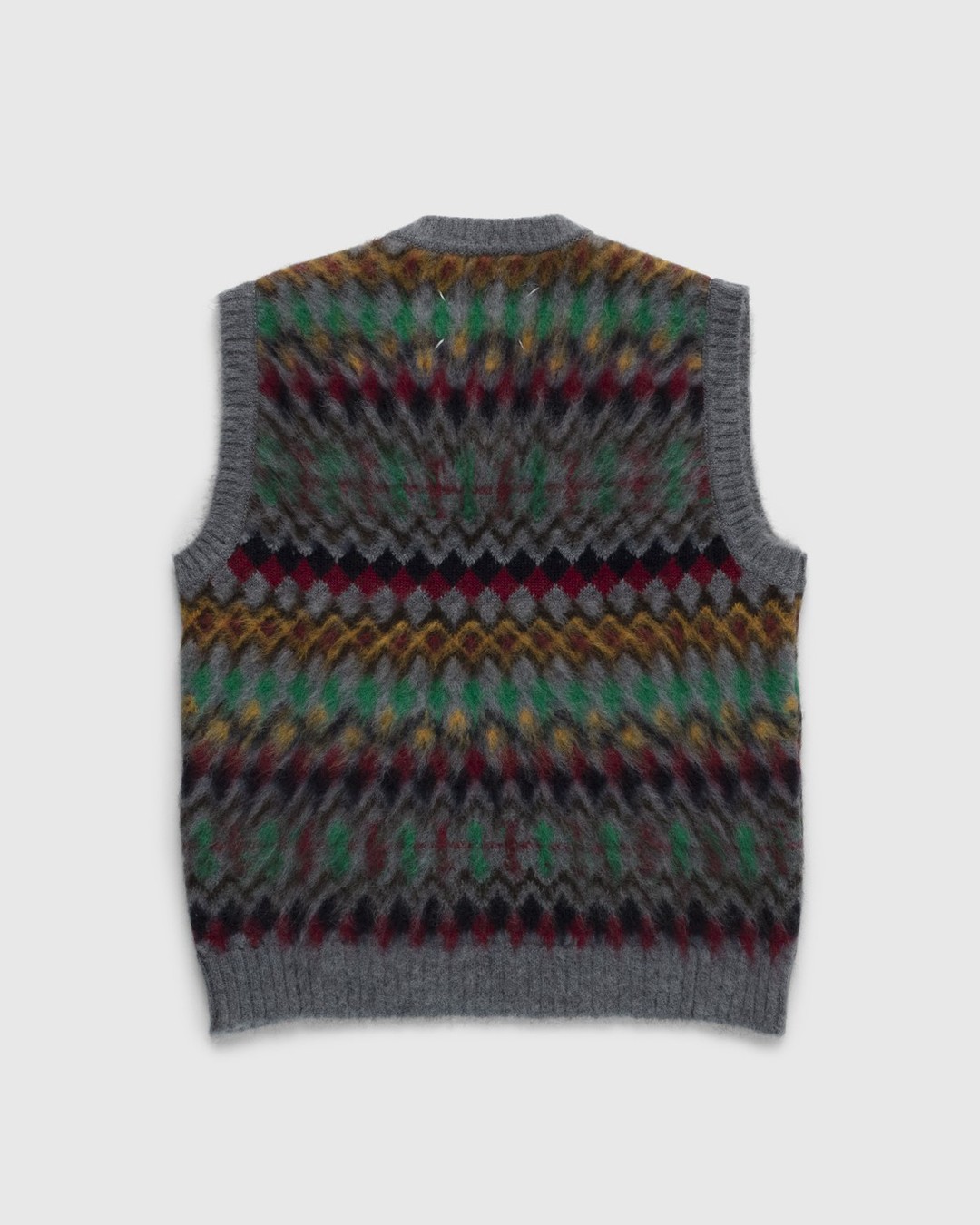 Maison Margiela – Jacquard V Neck Vest Multi - Knitwear - Multi - Image 2