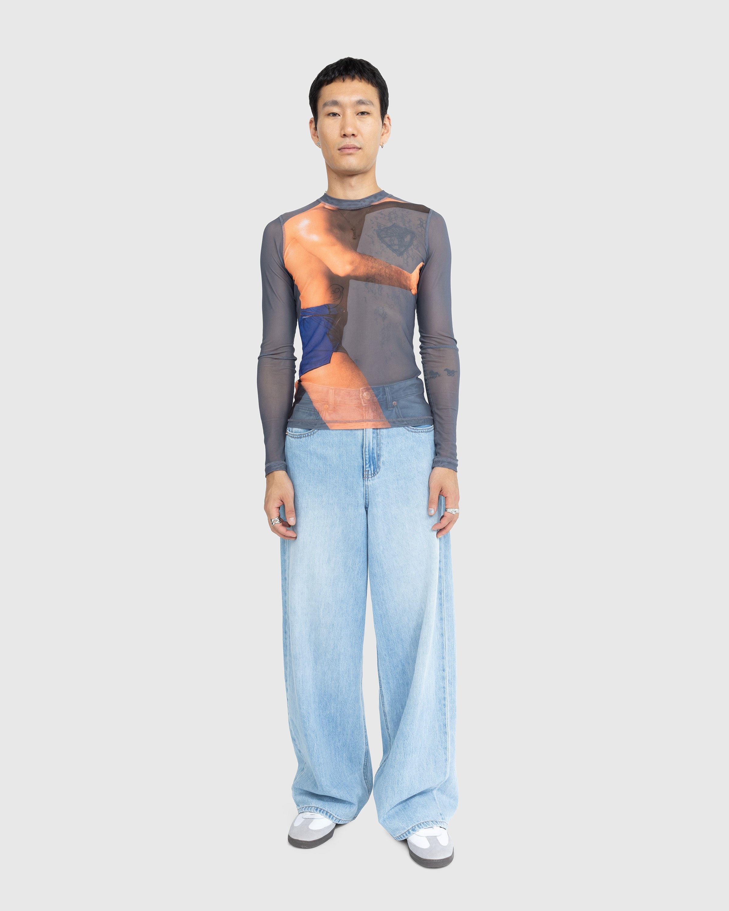 J.W. Anderson – Printed Long-Sleeve Top Charcoal - Longsleeves - Black - Image 3