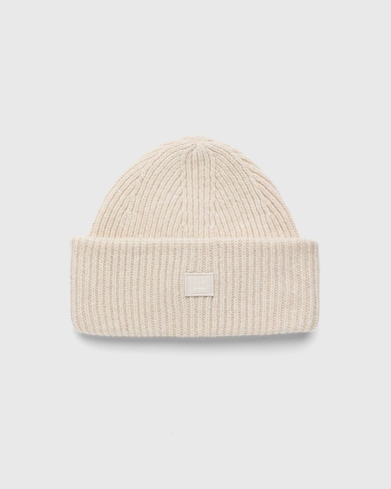 Acne Studios – Small Face Logo Beanie Beige