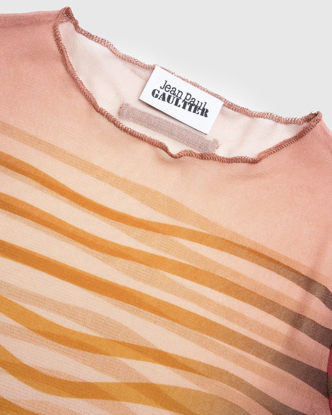 Jean Paul Gaultier – Crewneck Long Sleeves Printed Morphing Stripes Red - Longsleeves - Red - Image 5