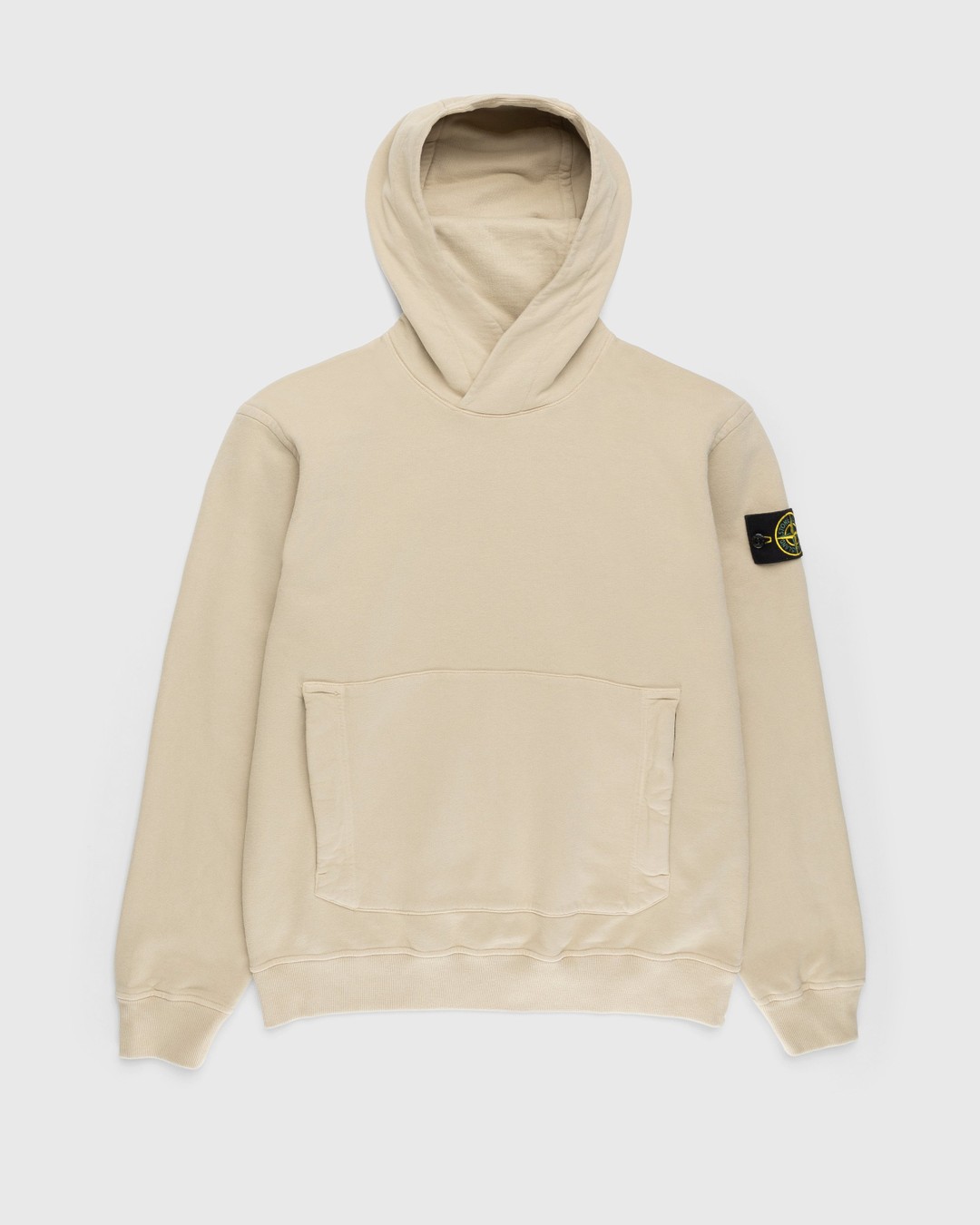 Stone island cream clearance hoodie